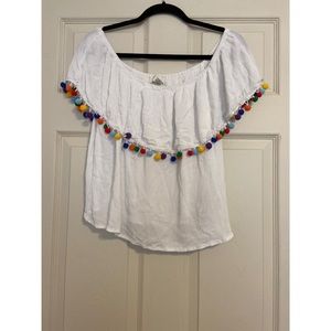 F21 PLUS SIZE - Off Shoulder Pom Pom Top